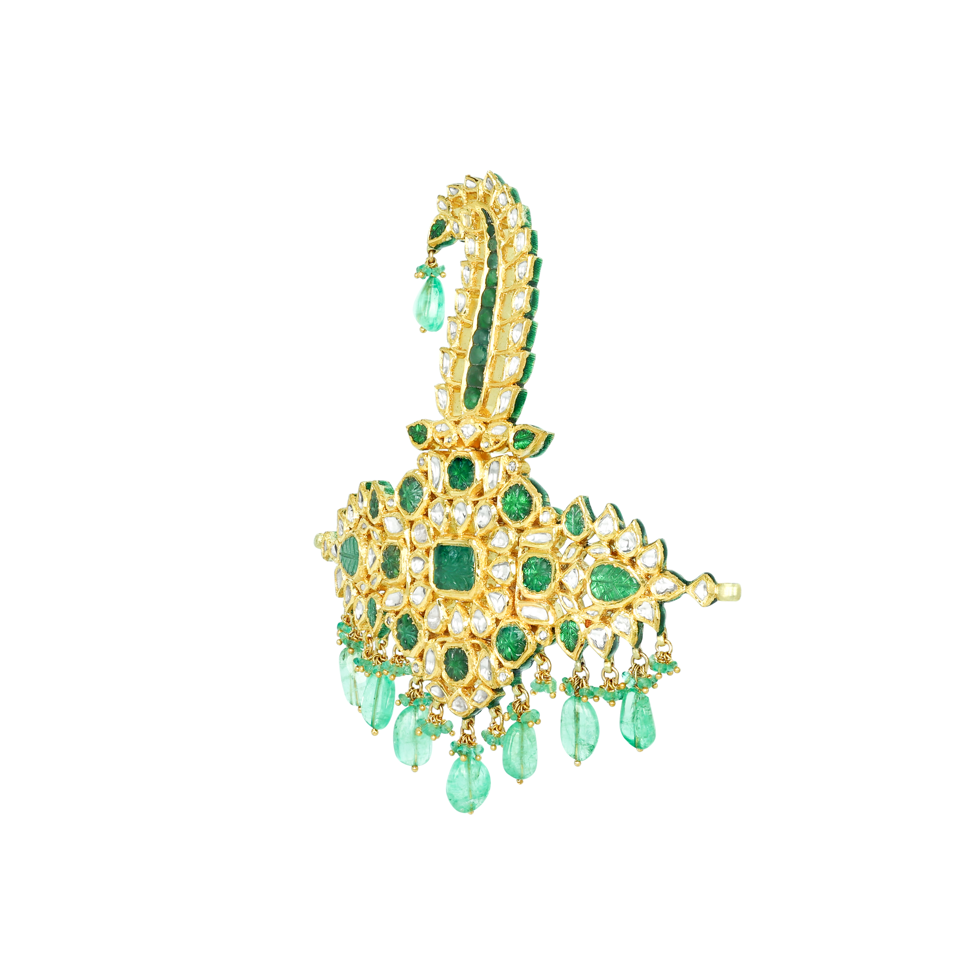 Majestic Emerald Kalangi with Intricate Regal Detailing